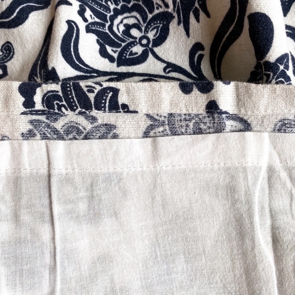 💙 SWEET MISS NAVY IVORY LINEN FLORAL MINI SUMMER DRESS! - Picture 8 of 11